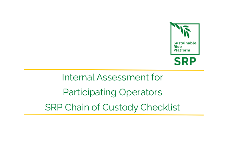 SRP Chain of Custody Checklist v. 2.5
- Internal Assessment for 
Participating Operators 